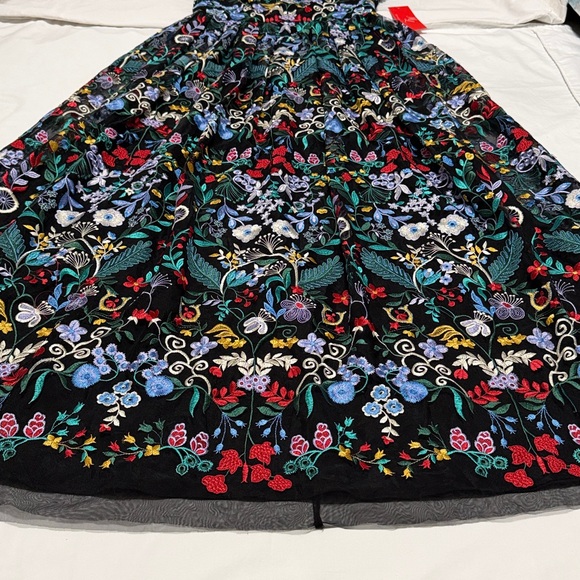 ML Monique Lhuillier Floral-Embroidered Mesh Maxi Dress 10 NWT - Picture 4 of 9